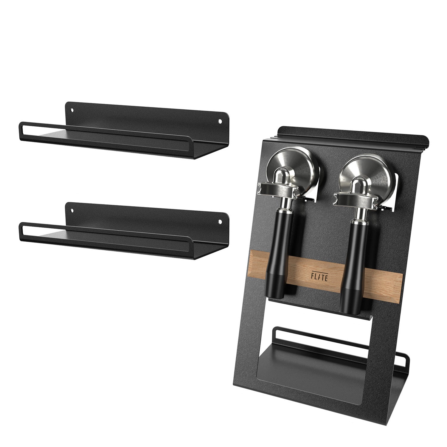 FLATE® Barista Station + Universal Shelf Bundle (Black) FLATE® Store