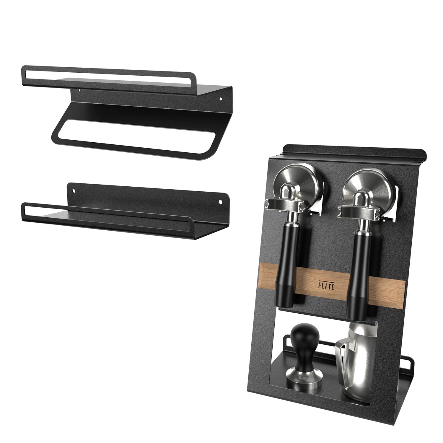 FLATE® Barista Station + Universal Shelf Bundle + Towel Rack Bundle (Black) FLATE® Store