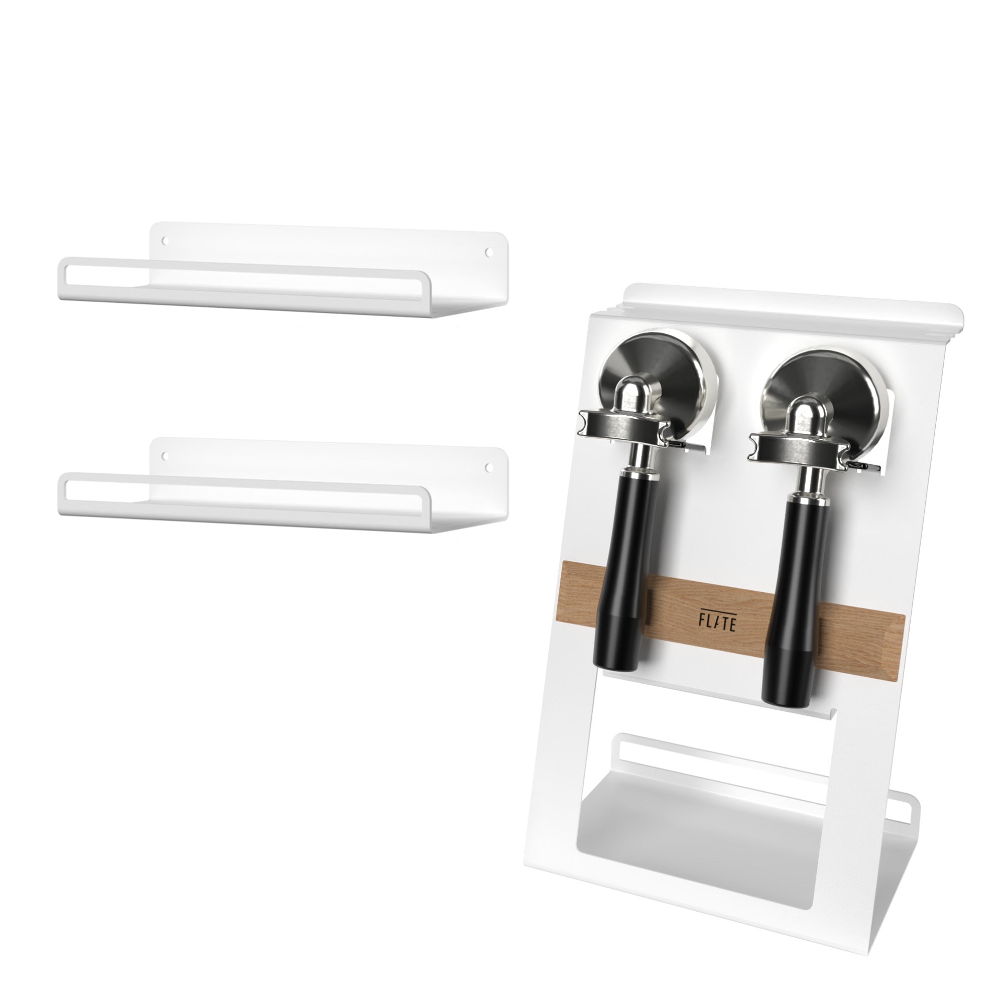 FLATE® Barista Station + Universal Shelf Bundle (White) FLATE® Store